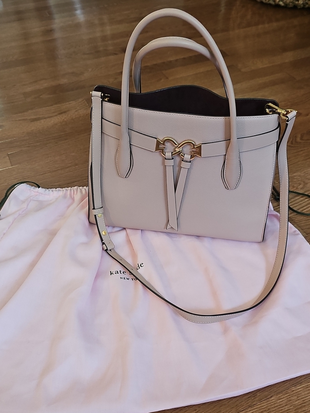kate Spade Pale Blush Leather Satchel with Gold Hardware